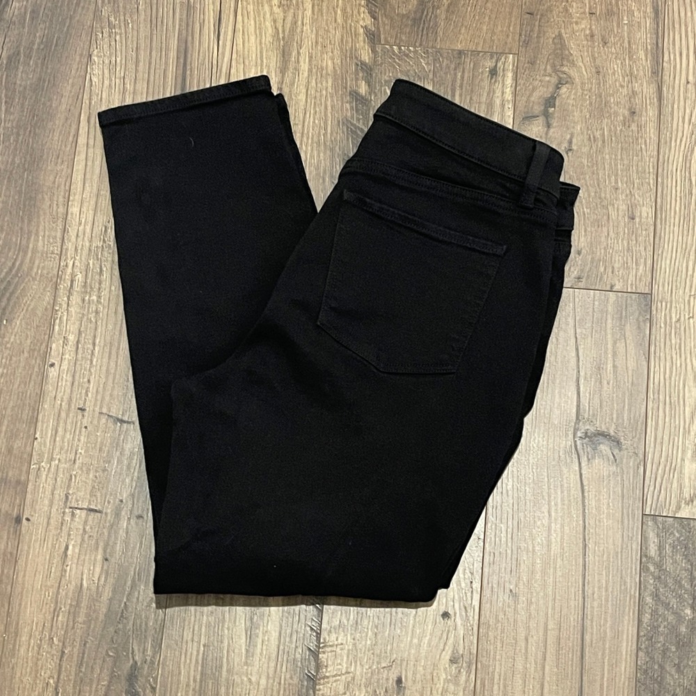 Talbots Womens Black Slim Ankle Jeans High Rise Stretch Denim Pants Size 8